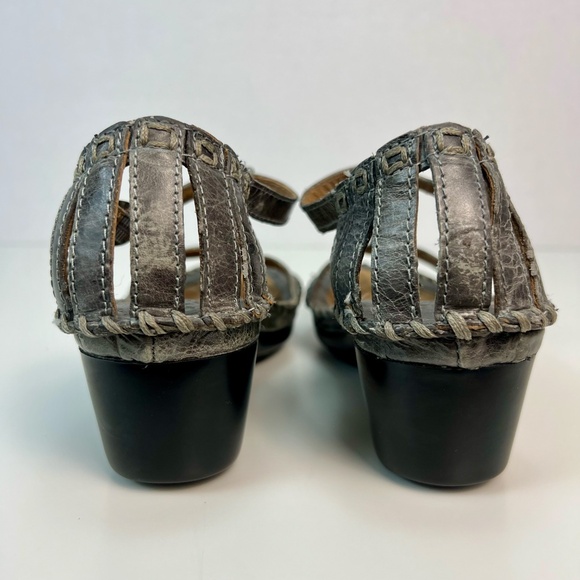 Ariat Shalimar Gray Leather T-Strap Sandals Open Toe Women's Sz 6.5 Boho Western - Picture 8 of 13